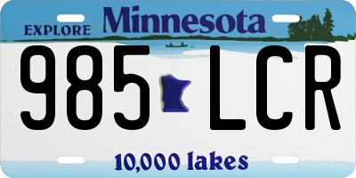 MN license plate 985LCR