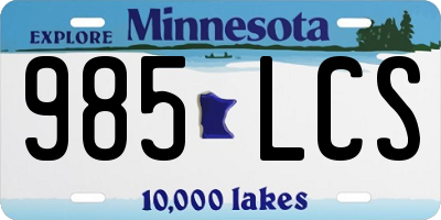 MN license plate 985LCS
