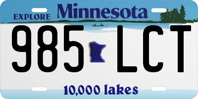 MN license plate 985LCT