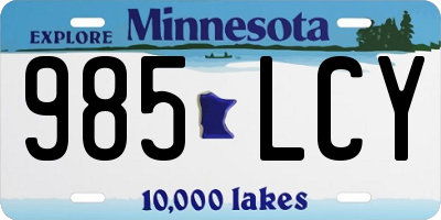 MN license plate 985LCY