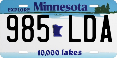 MN license plate 985LDA