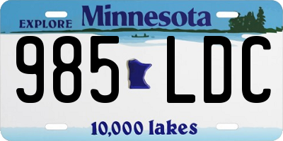 MN license plate 985LDC