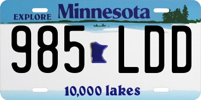 MN license plate 985LDD