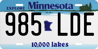 MN license plate 985LDE