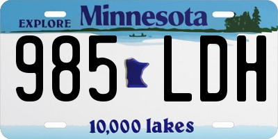 MN license plate 985LDH
