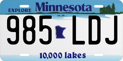 MN license plate 985LDJ
