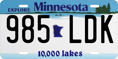 MN license plate 985LDK