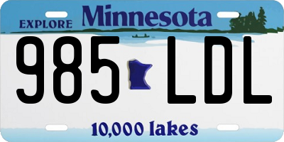 MN license plate 985LDL