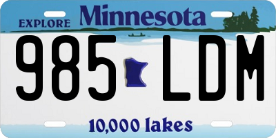 MN license plate 985LDM