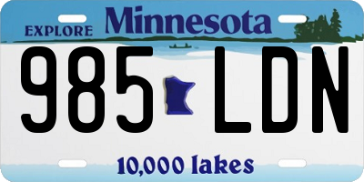 MN license plate 985LDN