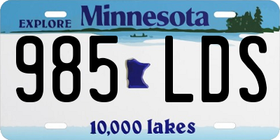 MN license plate 985LDS