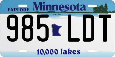 MN license plate 985LDT