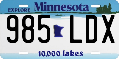 MN license plate 985LDX