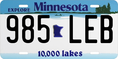 MN license plate 985LEB