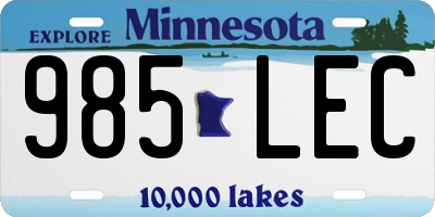 MN license plate 985LEC