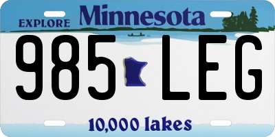 MN license plate 985LEG