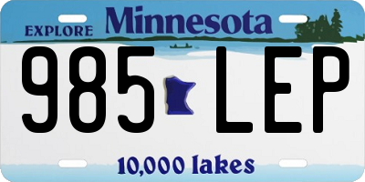 MN license plate 985LEP