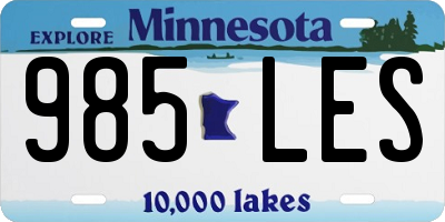 MN license plate 985LES