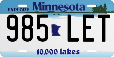 MN license plate 985LET