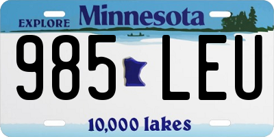 MN license plate 985LEU