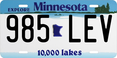 MN license plate 985LEV