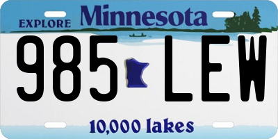 MN license plate 985LEW