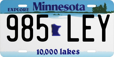 MN license plate 985LEY