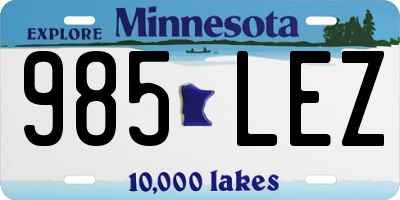 MN license plate 985LEZ