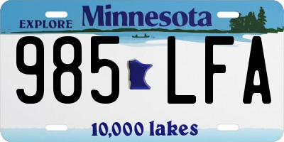 MN license plate 985LFA
