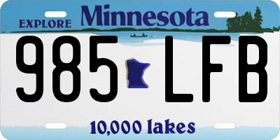 MN license plate 985LFB