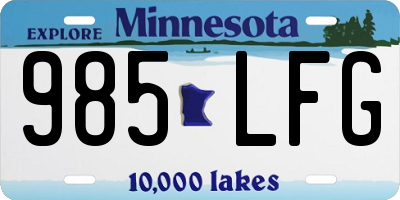 MN license plate 985LFG