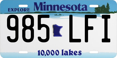 MN license plate 985LFI