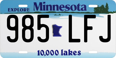 MN license plate 985LFJ