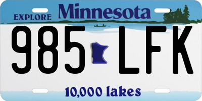 MN license plate 985LFK