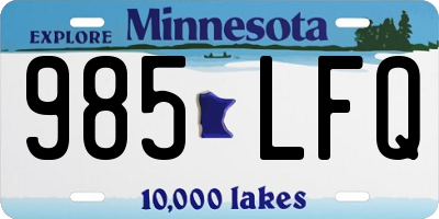 MN license plate 985LFQ