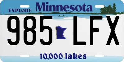 MN license plate 985LFX