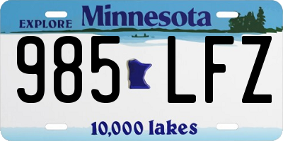 MN license plate 985LFZ