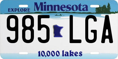 MN license plate 985LGA