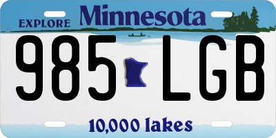 MN license plate 985LGB