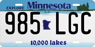 MN license plate 985LGC