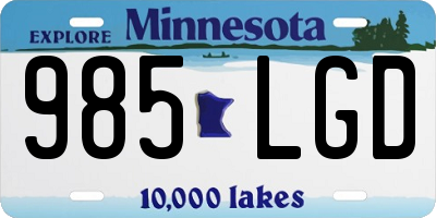 MN license plate 985LGD
