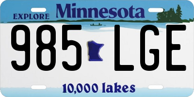 MN license plate 985LGE