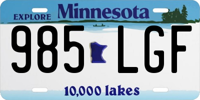 MN license plate 985LGF