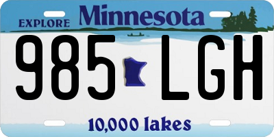 MN license plate 985LGH