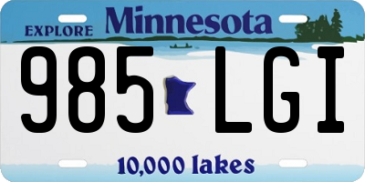 MN license plate 985LGI