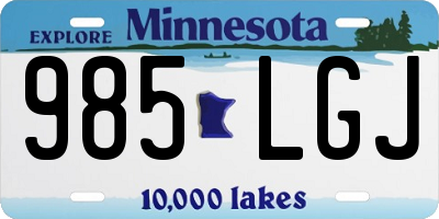 MN license plate 985LGJ