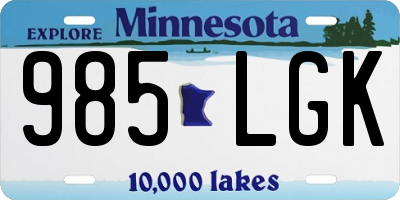 MN license plate 985LGK