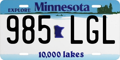 MN license plate 985LGL
