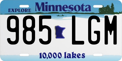 MN license plate 985LGM