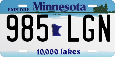 MN license plate 985LGN